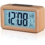 Herchr rveil numrique, rveil numrique en bois, horloge de chevet, horloge numrique led, reveil bois, ...