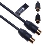Hf - koaxial rf kabel tv antennenleitung aerial leitung 0. 5m koax coax stecker mnnlich zu weiblich ...
