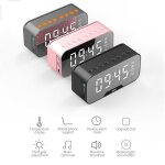 Hifi bluetooth compatible led miroir ecran haut - parleur rveil subwoofer horloge alatoire mp3 tf fm ...