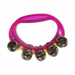 Hochet à secousses, cloche musicale, tambourin, instrument de rythme musical rose Hochet à secousses, cloche musicale, tambourin, instrument de rythme musical rose