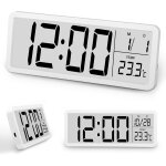 Horloge murale numrique, horloge digitale avec grands chiffres et 12 / 24 heures, rveil murale lcd ...