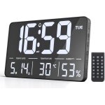 Horloge murale numérique avec grand ecran 13 , date, semaine, température, dst, gradation automatique, ... Horloge murale numérique avec grand ecran 13 , date, semaine, température, dst, gradation automatique, ...