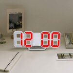 Horloge murale numrique led 3d, rveil pour chambre  coucher, bureau, dcoration d'intrieur, botier ...