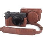 Housse pour canon powershot v1 vlog appareil photo, etui de protection en cuir pu dermatoglyph pour canon ...