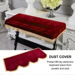 Housse de clavier d�cor�e anti - poussi�re pleuche pour piano electronique 61 / 88 touches (burgundy ...