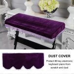 Housse de clavier dcore anti - poussire pleuche pour piano electronique a 61 / 88 touches (violet ...