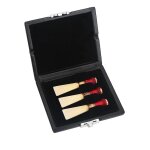 Housse en cuir pu basson noir bo�te de conteneur de roseau avec fentes pour anches 3pcs