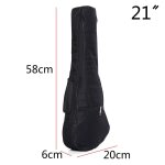 Housse de guitare imperm�able ukulele 21 pouces, sac souple, etui l�ger, noir, 58x20x6 cm