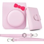 Housse de protection compatible avec fuji instax mini 12, adorable housse d'appareil photo en cuir pu, ...
