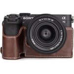 Housse sony a7c ii demi - �tui en cuir pu de sup�rieure avec poign�e et ouverture en bas parfaitement ...