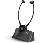 Ht381 - casque tv sans fil avec metteur rf, contrle du volume de balance g / d, ecouteurs de volume ...