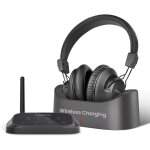 Ht5009 plus - casque tv bluetooth sans fil avec base rechargeable pour television, transmetteur audio, ...