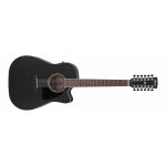 Ibanez aw8412ce - wk - guitare electro - acoustique 12 cordes - weathered black open pore Ibanez aw8412ce - wk - guitare electro - acoustique 12 cordes - weathered black open pore