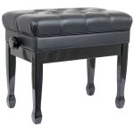 Innox pb 50bk banquette piano noir brillant, cuir noir