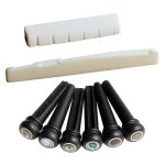 Instrument 6x goupilles de chevalet cheville + os de bovin sillet de selle fendu pour guitare folk Instrument 6x goupilles de chevalet cheville + os de bovin sillet de selle fendu pour guitare folk