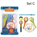 Instrument de musique pour enfant , jouet en plastique abs, tige multicolore, cloche, trompette, castagnettes, ...