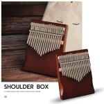 Instrument de musique kalimba 17 cls, piano a doigt en bois de pin sanza mbira africain avec outil de ...