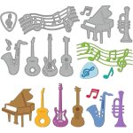 Instrument de musique piano guitare dcoupe matrices pour mlomane western instruments gaufrage pochoirs ...