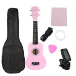 Instrument de musique ukulélé soprano economique de 21 pouces avec accordeur de cordes de sac de transport ... Instrument de musique ukulélé soprano economique de 21 pouces avec accordeur de cordes de sac de transport ...
