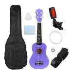 Instrument de musique ukulélé soprano economique de 21 pouces avec accordeur de cordes pour sac de transport ... Instrument de musique ukulélé soprano economique de 21 pouces avec accordeur de cordes pour sac de transport ...