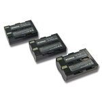 Intensilo 3x li - ion batterie 1900mah (7. 4v) pour appareil photo, camscope, camra vido pentax k10d, ...