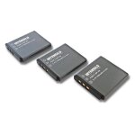 Intensilo 3x li - ion batterie 750mah (3. 7v) pour camra fuji fujifilm finepix f200, f200exr, f300 exr, ...