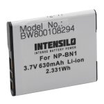 Intensilo batterie remplacement pour sony np - bn1 pour appareil photo reflex (630mah, 3, 7v, li - ion) ...
