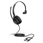 Jabra evolve2 50 ms mono - micro - casque - sur - oreille - filaire - suppresseur de bruit actif - usb ...
