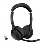Jabra evolve2 55 ms stereo - micro - casque - sur - oreille - bluetooth - sans fil - suppresseur de bruit ...