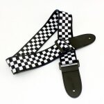 Jestrap - bracelet acoustique en cuir, plaid noir et blanc, pour ukull et basse, accessoires jestrap ...
