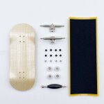Jeu de diapasons professionnels, pont en bois, camion a axe unique, roues cnc, mini skateboard complet ...