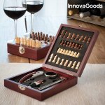 Jeu d checs et set d accessoires  vin (37 pices) - kit oenologie coffret cadeau