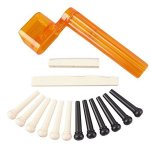 Jeu de selle pour guitare acoustique, 6 pièces, pin pont teinté + enrouleur de cordes plus ecrou, noir ... Jeu de selle pour guitare acoustique, 6 pièces, pin pont teinté + enrouleur de cordes plus ecrou, noir ...