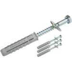 Jeu de vis pour montage mural - 4 vis 8 x 80 mm - chevilles fischer  12 mm - disque en u - fixation ...