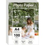 Jexnovashop - 100 feuilles papier photo a4 brillant, 200 g / m papier d'impression adapt� pour photos, ...