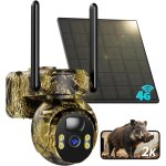 Jexnovashop - 4g lte cam�ra de chasse solaire avec carte sim, camera 4g solaire exterieur sans fil avec ...