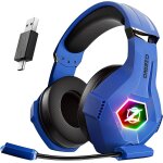 Jfkjg - casque gaming, casque gamer sans fil avec micro, latence infrieure  25ms, cl usb et type c ...