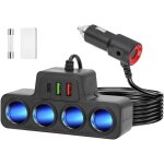 Jgd - 7 - en - 1 multi prise chargeur allume cigare adaptateur, 120w 12v / 24v 4 prise chargeur allume ...