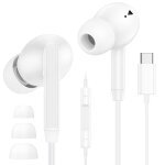 Jgd - ecouteurs filaire usb c pour iphone 17 16 15 pro max plus, ecouteurs filaire usb c intra casque ...