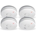 Jgd - elro d�tecteur de fum�e fs1801 conforme a la norme europ�enne en14604 - 4 pi�ces, lot de 4