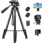 Jgd - tr�pied appareil photo, 172cm tr�pied cam�ra en aluminium portable, trepied smartphone am�lior�s ...