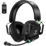 Jkum - casque de jeu sans fil pour pc, ps5, ps4, mac, switch, dongle usb 2, 4 ghz avec micro, bluetooth ...