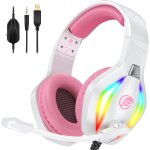 Jkum - fc100 casque gaming pour pc, ps4, ps5, xbox, mac, nintendo switch, casque gamer ps4 avec lumire ...