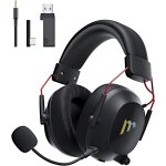 Jkum - tac master casque de jeu sans fil 2, 4 ghz avec microphone antibruit pour pc, ps4, ps5, mac, bluetooth ...