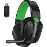 Jkum - vk80 casque gaming sans fil avec micro, casque de jeu pliable avec usb 2. 4ghz et bluetooth 5. ...