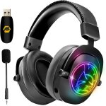 Jkum - warcry p - w2 casque gamer rgb sans fil wifi avec microphone dtachable - ps5 / ps4 / pc / mac ...
