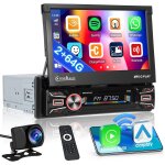 Jkun - 1 din autoradio android 15 2g / 64g avec 7  motoris ecran rtractable wireless carplay android ...