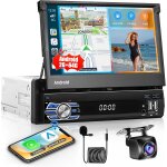 Jkun - 2g / 64g autoradio 1 din android avec 7 pouces tactile retractable, wireless carplay android auto, ...