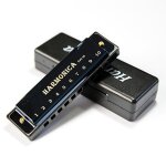Jouet educatif cl de c, 10 trous, instrument de musique, harmonica chromatique, avec etui, cadeau pour ...
