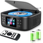 Juej - lecteur cd portable bluetooth, boombox lecteur cd portable avec haut parleur, tlcommande radio ...